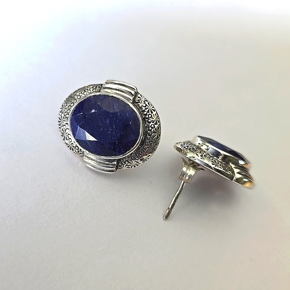 Nicky Butler pierced earrings. Sterling Silver semi-precious gemstone.